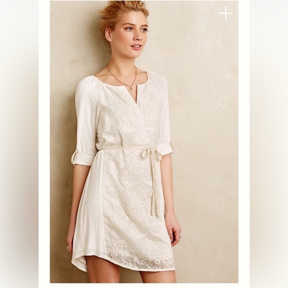 Tiny (Anthropologie) Paperwhites Embroidered Shirtdress - Picture 1 of 10